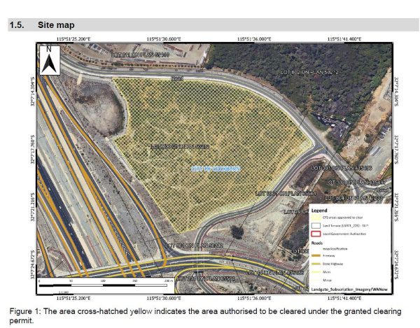 Area to be cleared Clearing Permit DWER 600